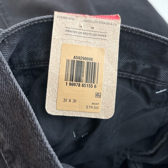 Levi’s women's 94 Baggy Wide Leg Jeans Black Size-31X31 New W Tag 100% cotton - Picture 13 of 15